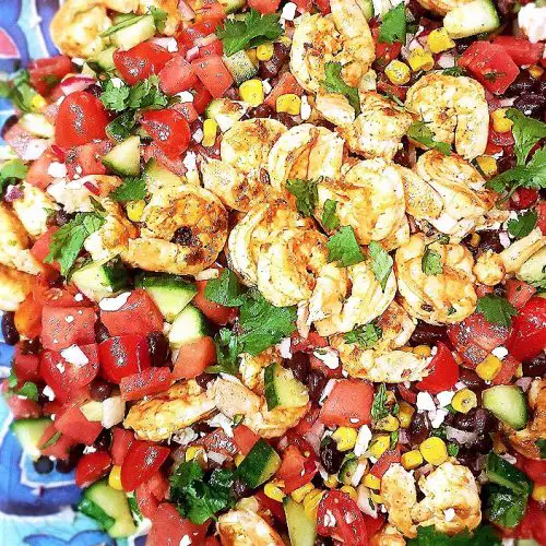 Chopped Mexican Salad with Shrimp