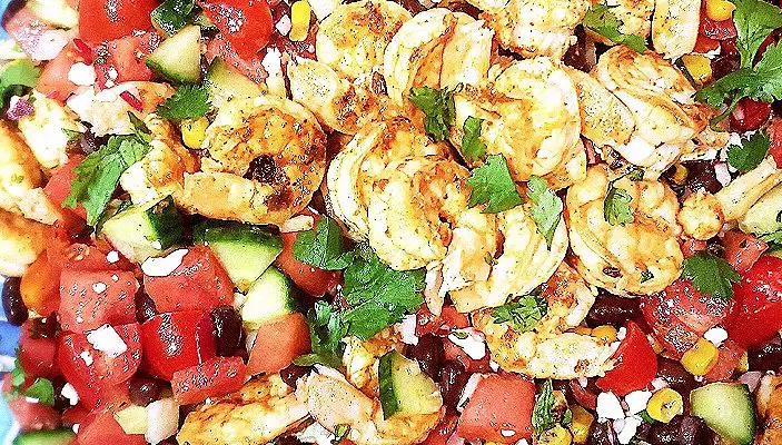 Chili, Lime and Shrimp Chopped Mexican Salad