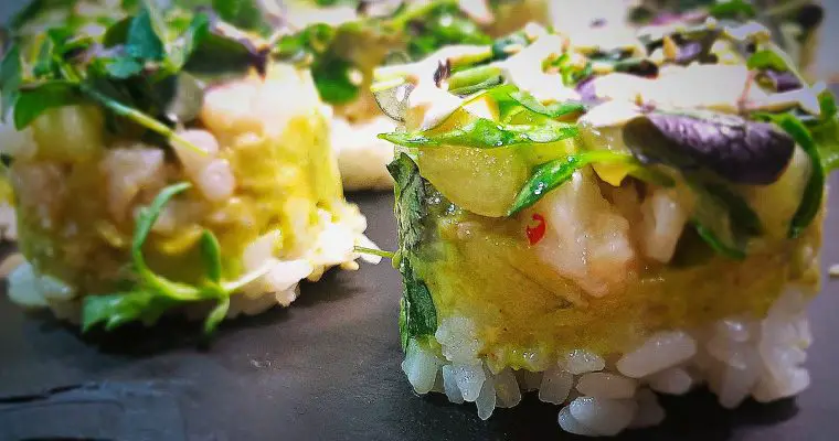 Spicy Shrimp Sushi Stacks