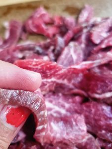 thin strips of beef