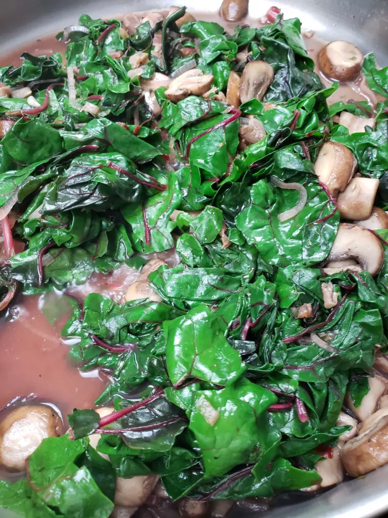 swiss chard and mushrooms