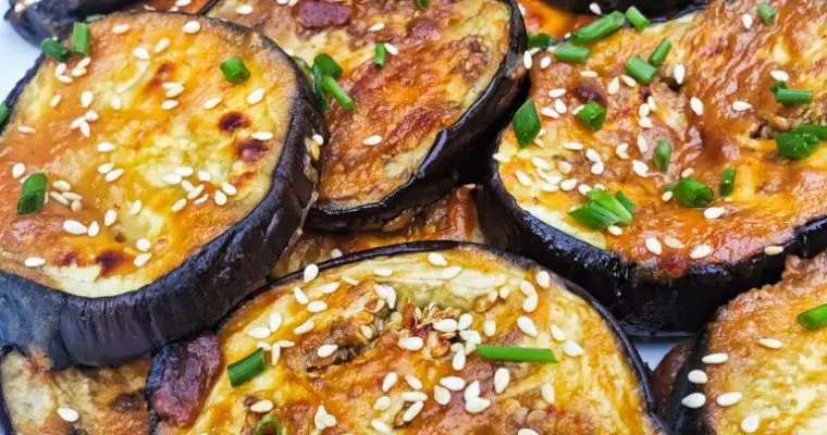Roasted Eggplant with Ginger-Miso Glaze