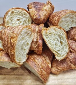 croissants sliced in half