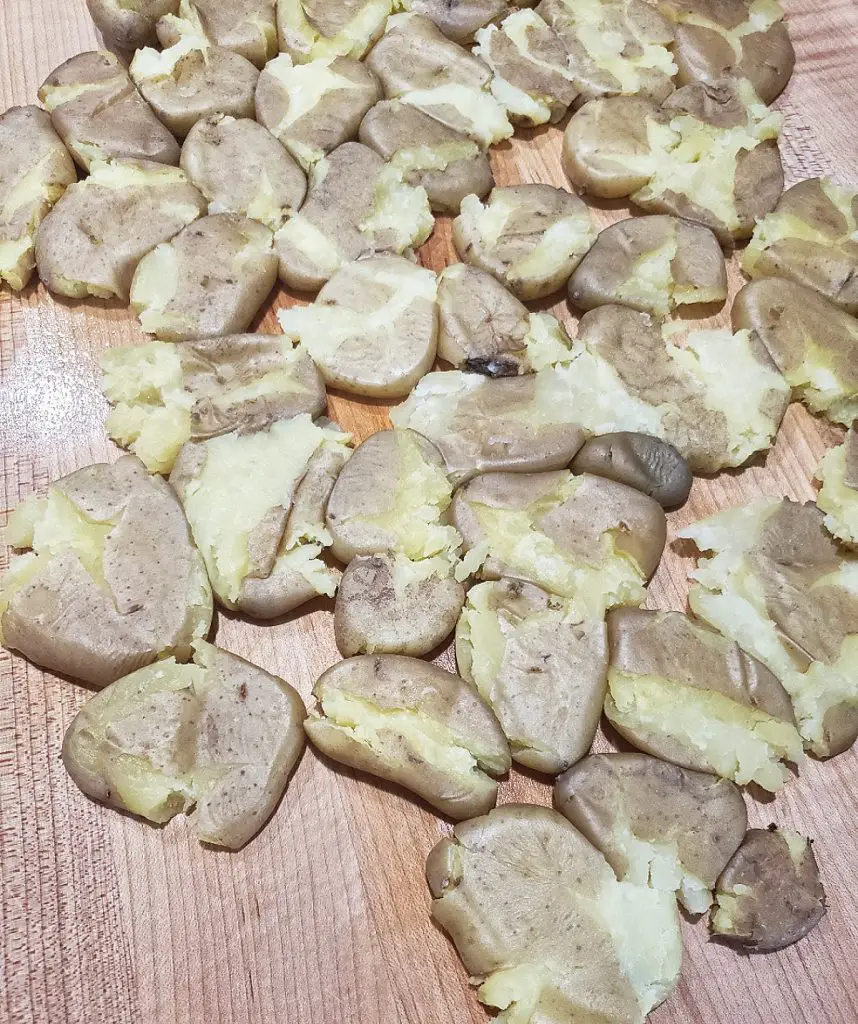 smashed baby potatoes