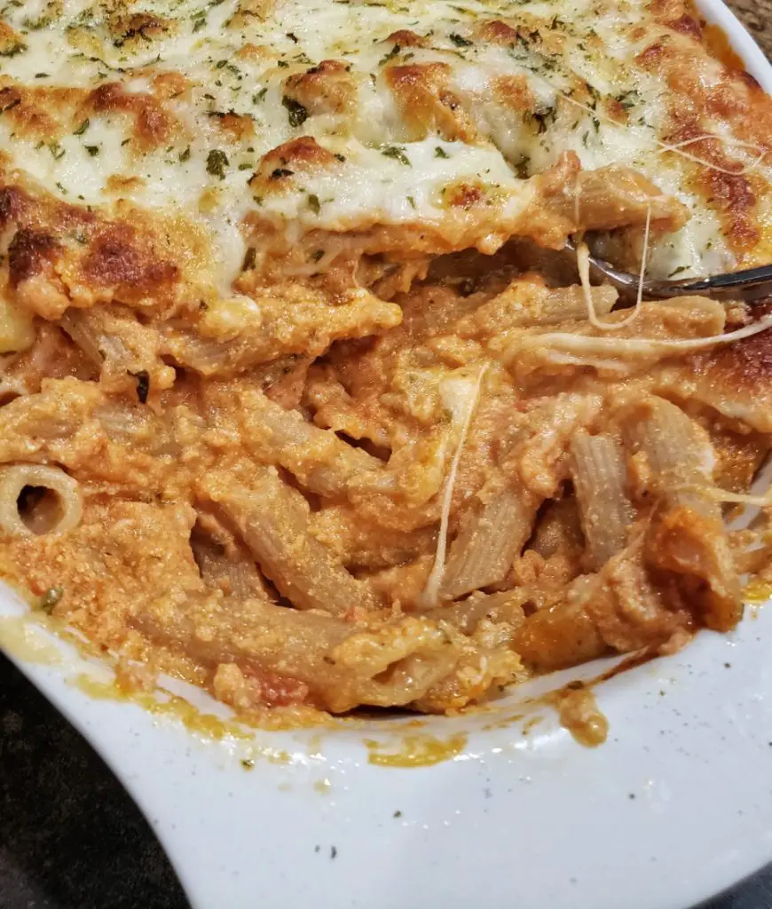 whole wheat baked ziti with cauliflower sauce