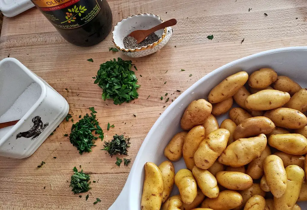 Fingerling Potatoes with herbs and spices