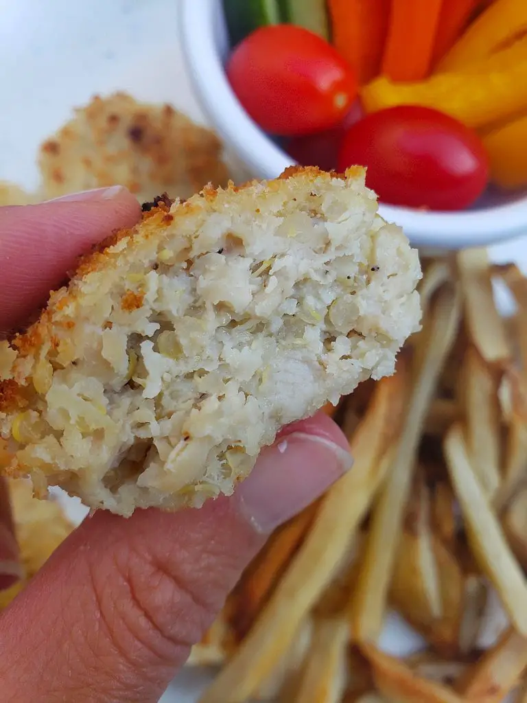 inside of quinoa chicken nugget