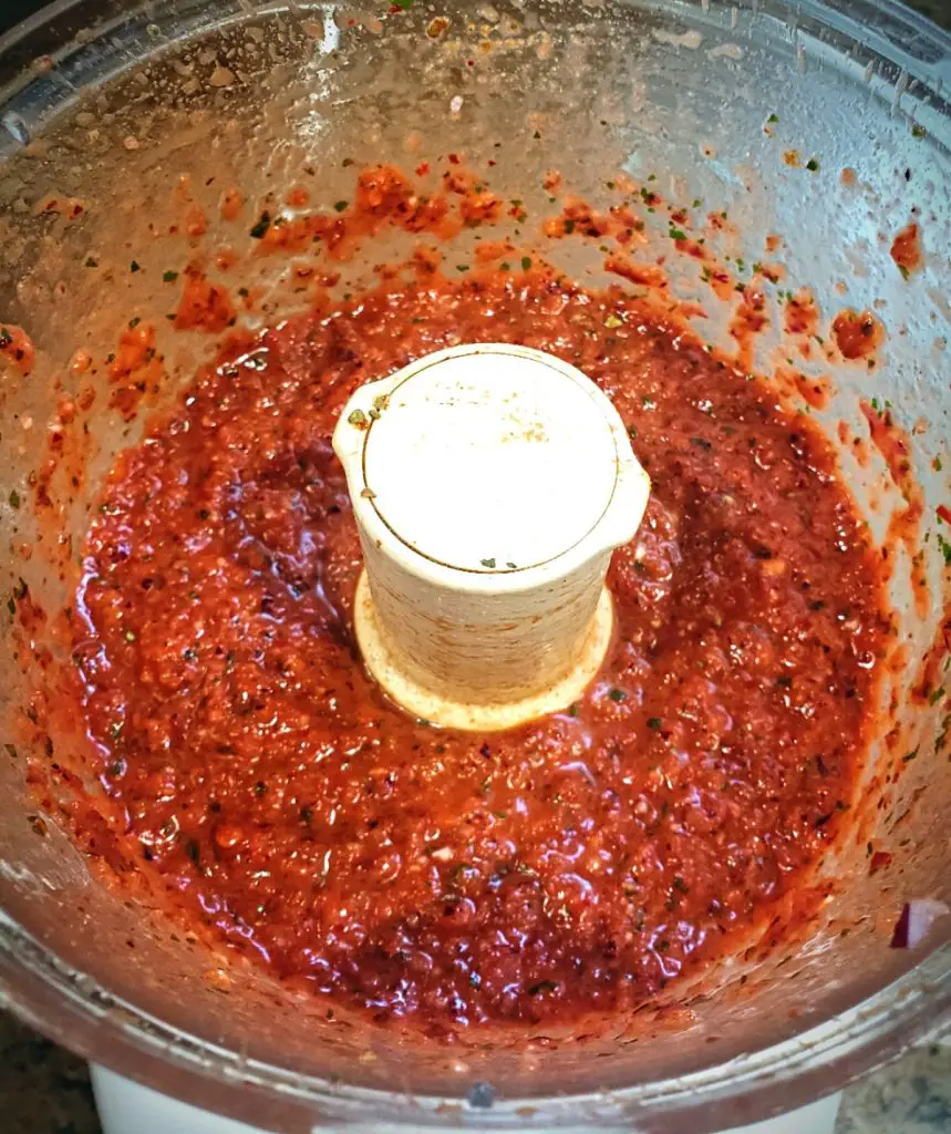 barbacoa beef braising sauce in food processor