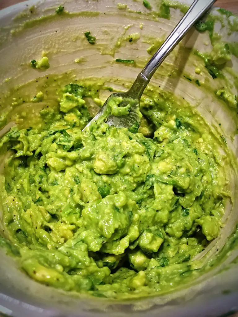 smashed avacado for barbacoa tacos