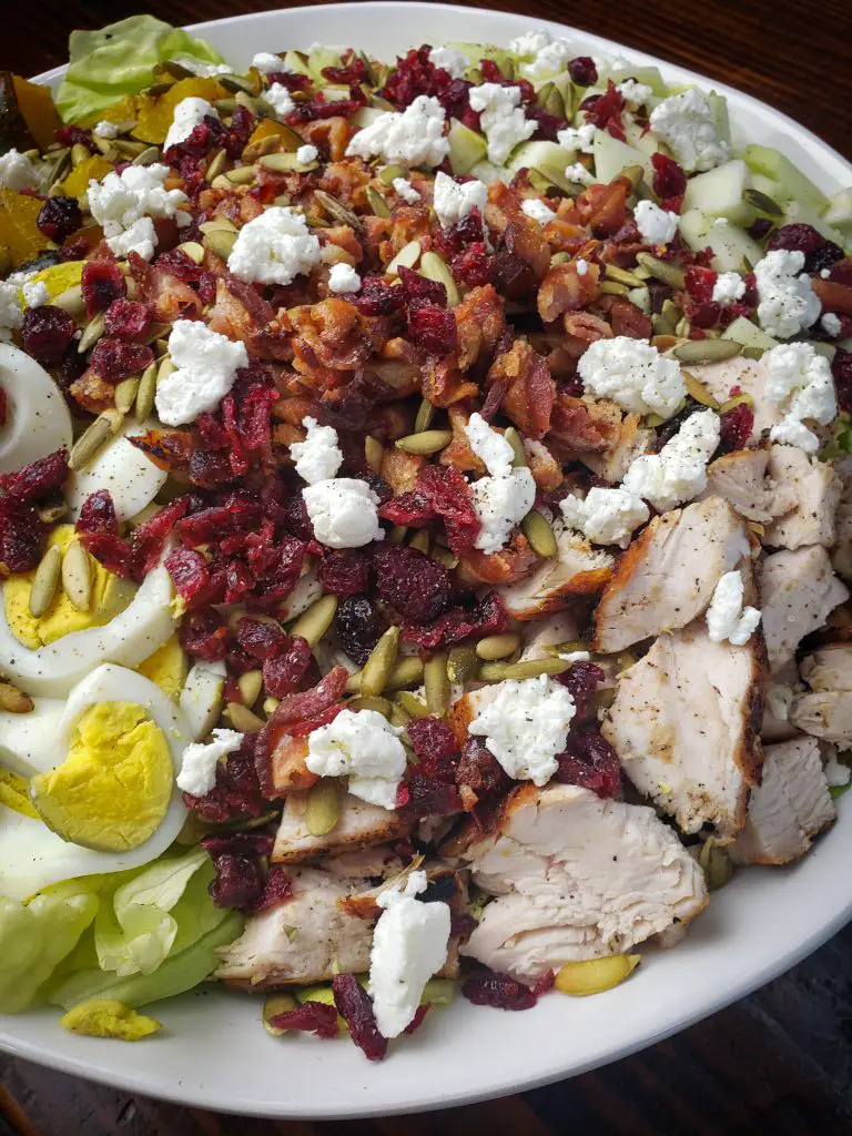 harvest cobb salad in large salad bowl