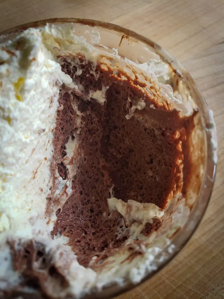 dark chocolate mousse with fresh whipped cream