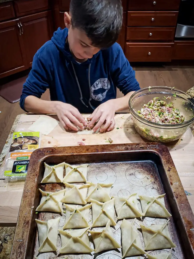 "pork potstickers" "ginger pork and brussels sprout potstickers" "potstickers"