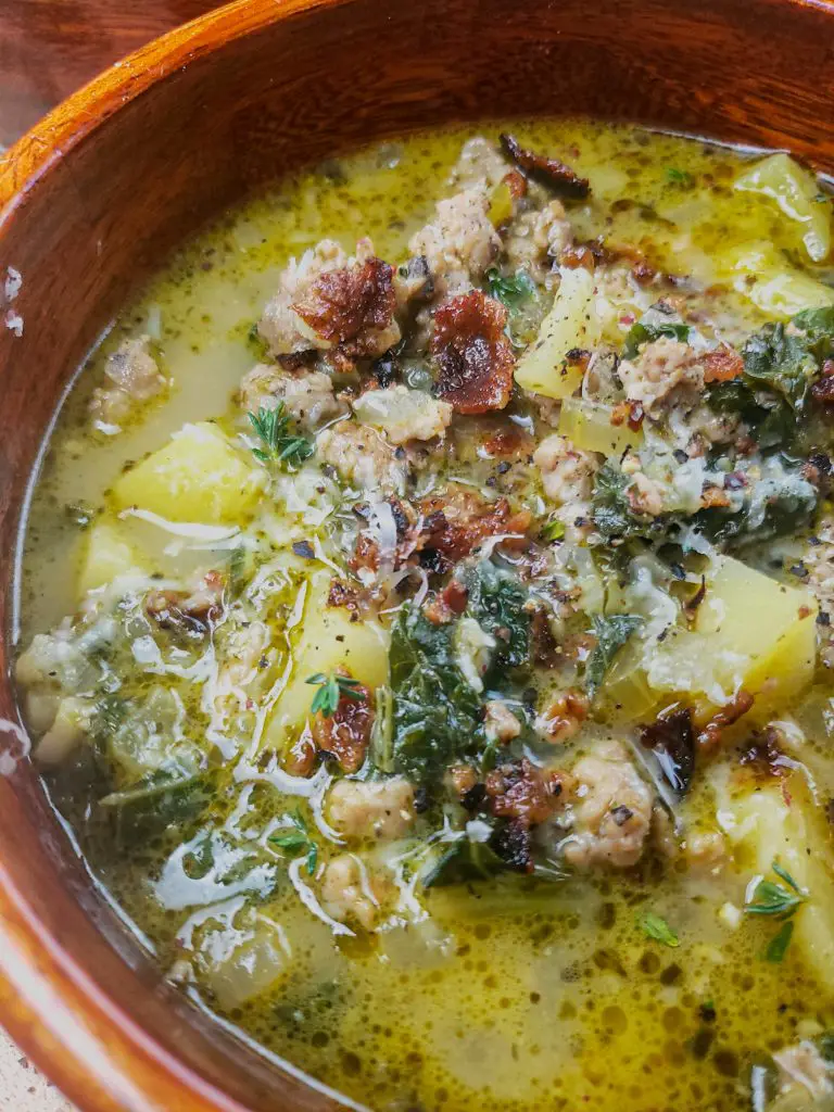 Zuppa Toscana with Basil Pesto & Lemon Broth Salt Sugar Spice