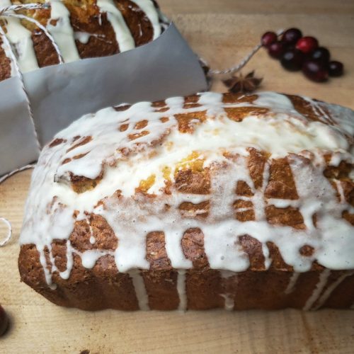 homemade holiday gift glazed eggnog quick bread