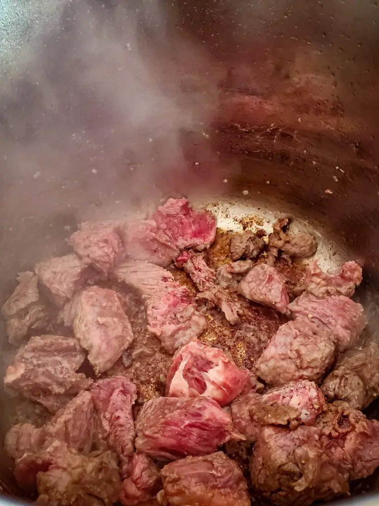 image of meat browning in instant pot