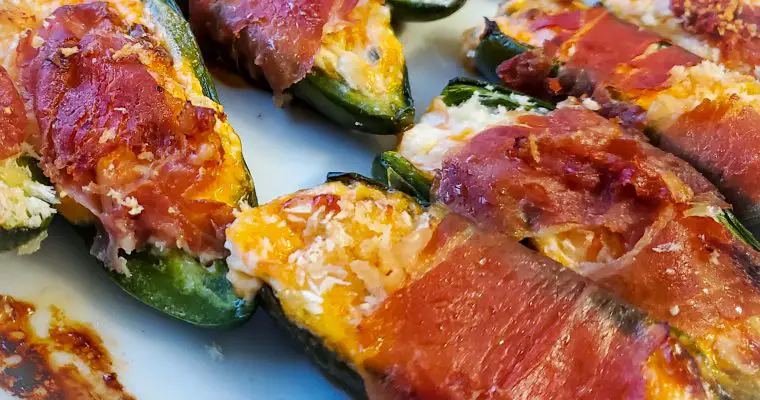 Crispy Prosciutto Wrapped Jalapeño Poppers