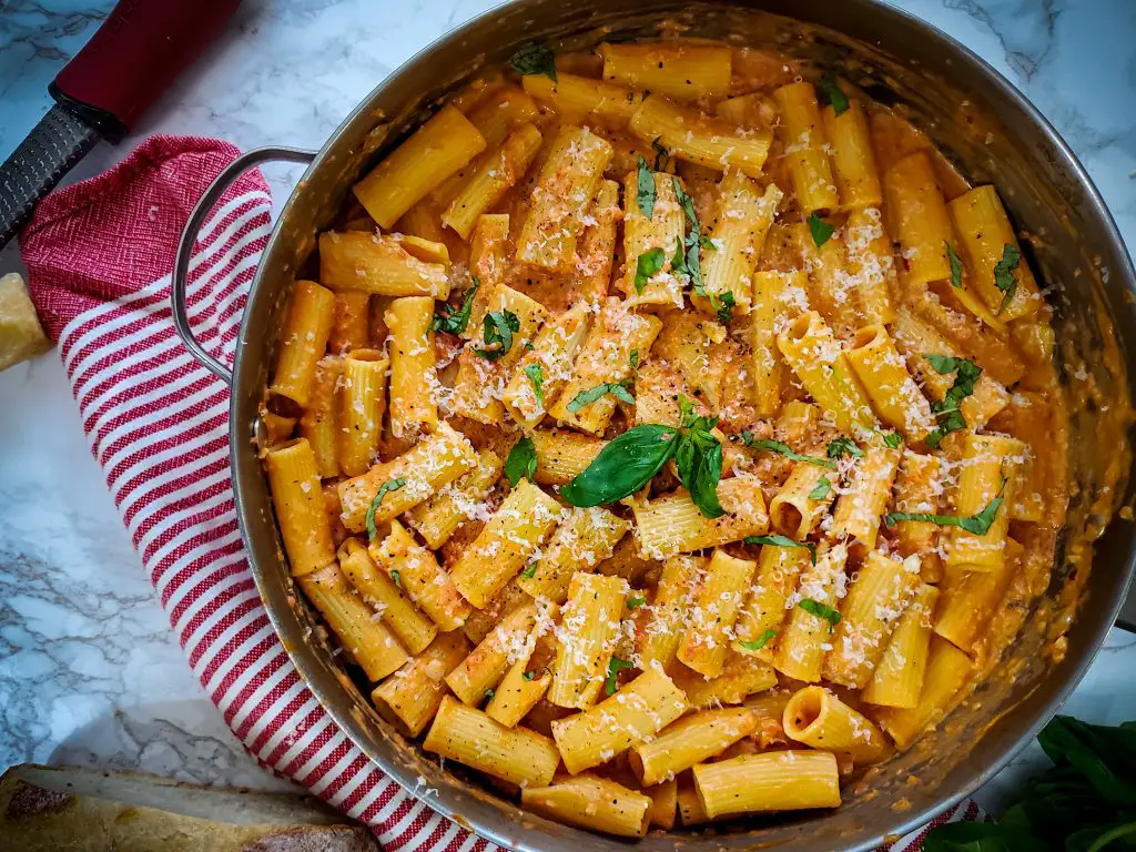 The BEST Rigatoni a la Vodka with Pancetta | Salt Sugar Spice