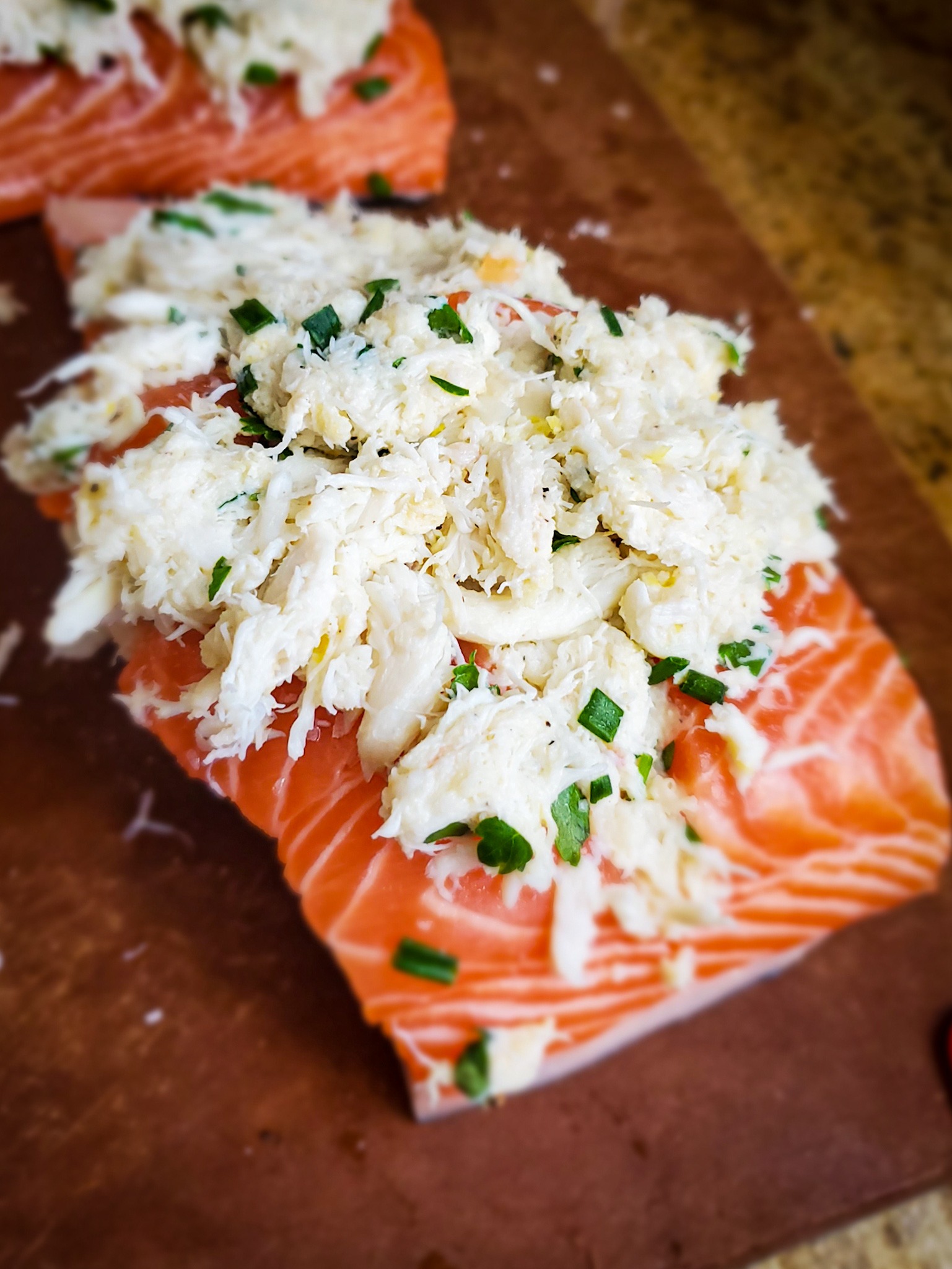 *Easy*Crab Stuffed Baked Salmon | Salt Sugar Spice