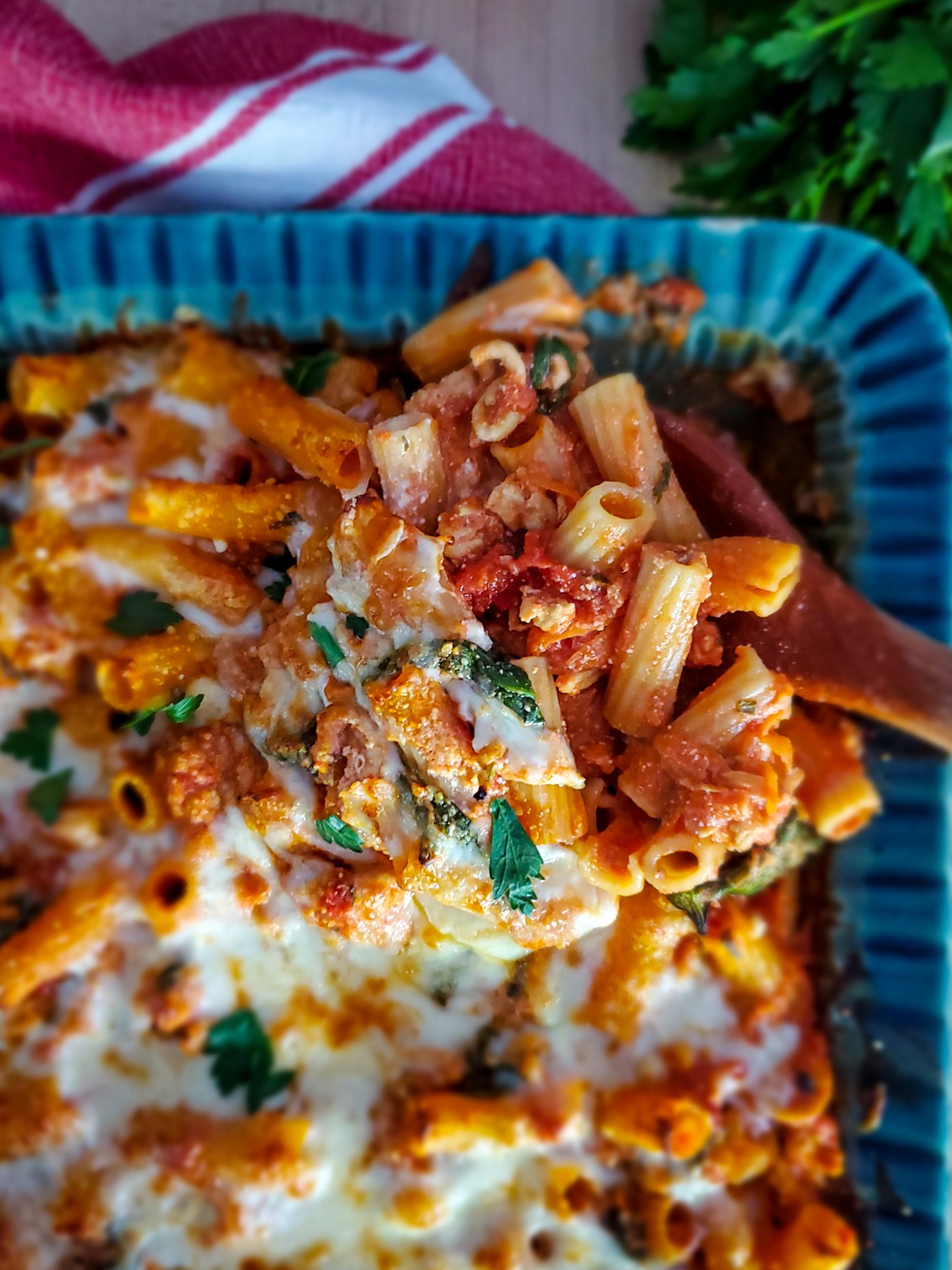 Turkey Baked Ziti with Spinach & Carrots | Salt Sugar Spice