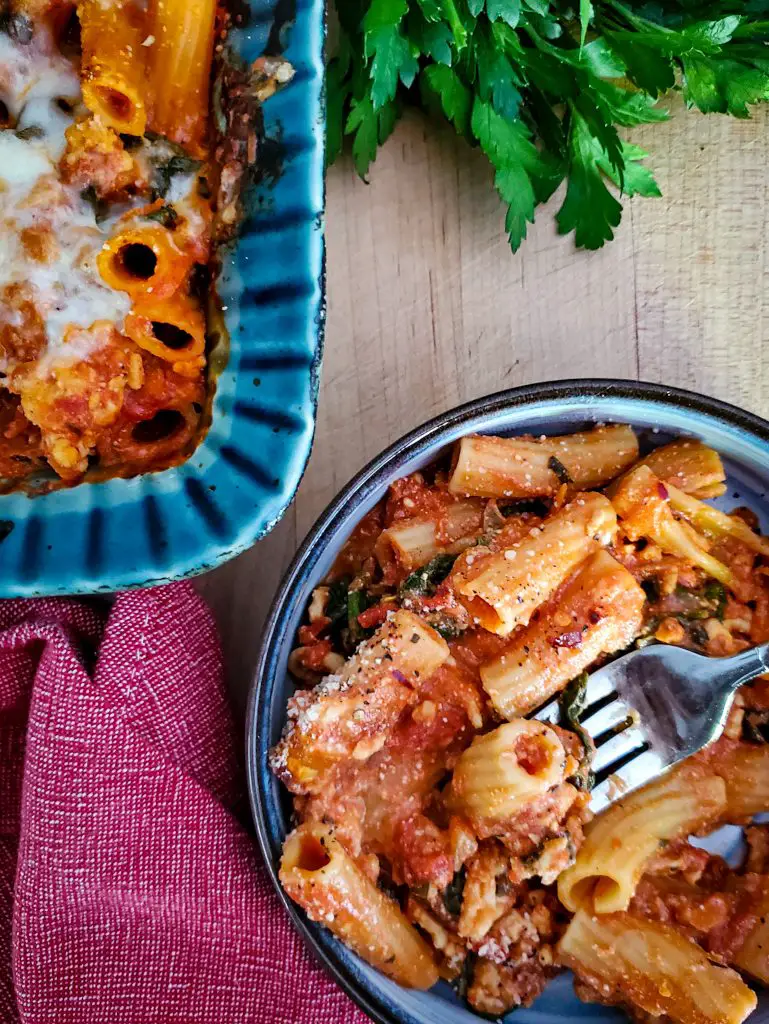 Turkey Baked Ziti with Spinach & Carrots
