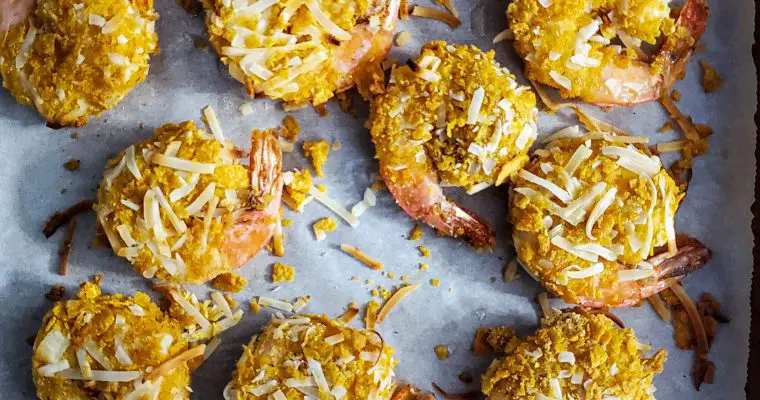 Crispy Baked Coconut + Cornflake Shrimp
