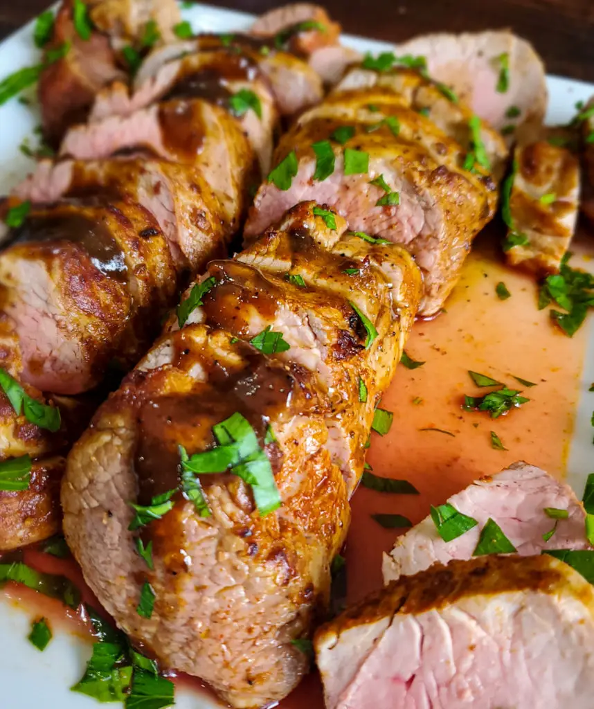 juicy sliced Roasted Pork Tenderloin