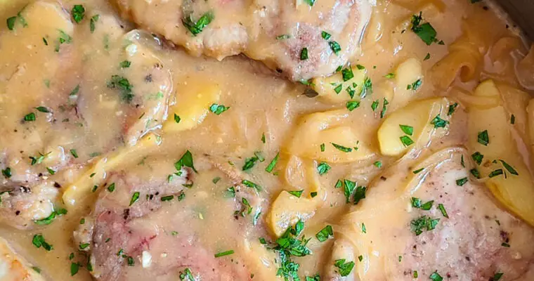 Pork Chops with Apples and Sherry-Cider Sauce