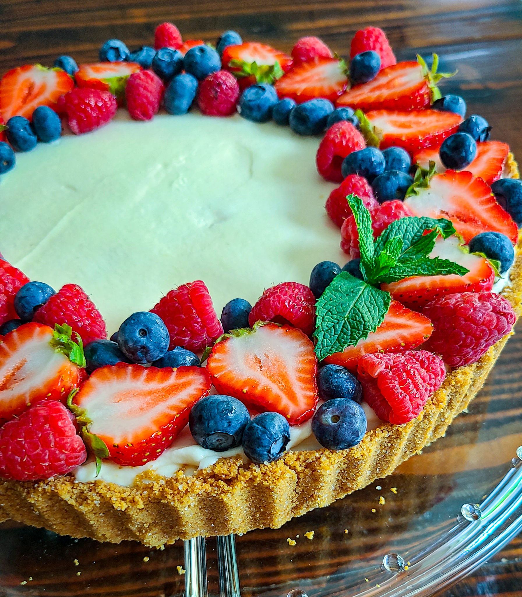 Lemon Berry Tart with Graham Cracker Shell