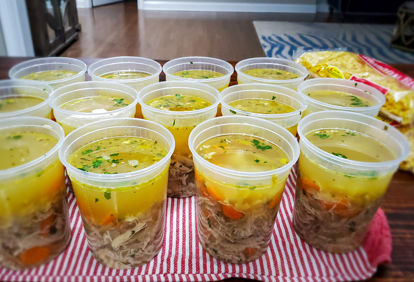 homemade instant pot chicken stock used to make quarts of chicken soup