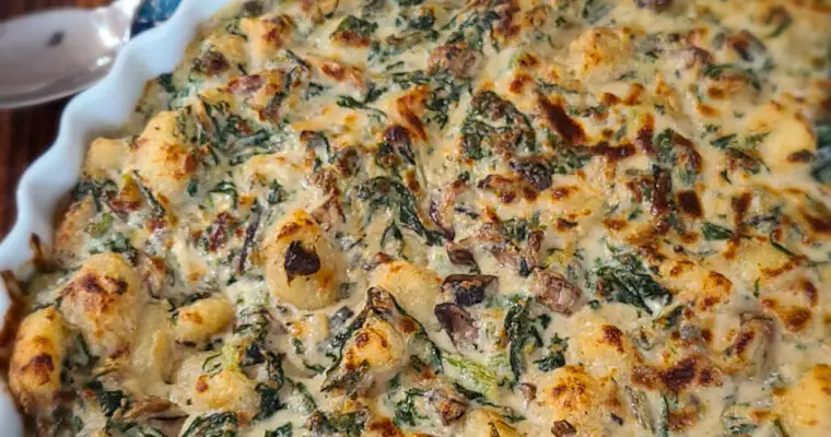 Swiss Chard and Baby Bella Gnocchi Gratin