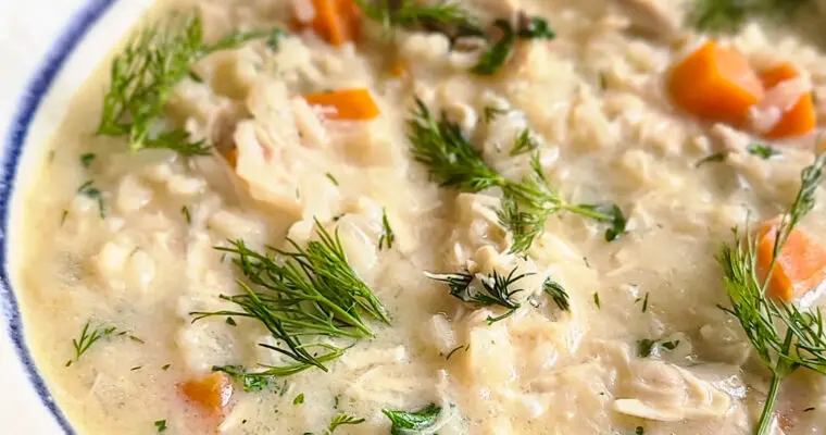 Avgolemono Soup {Greek Lemon Chicken Soup}