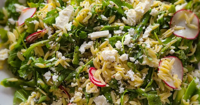 Spring Orzo Salad with Snow Peas and Asparagus