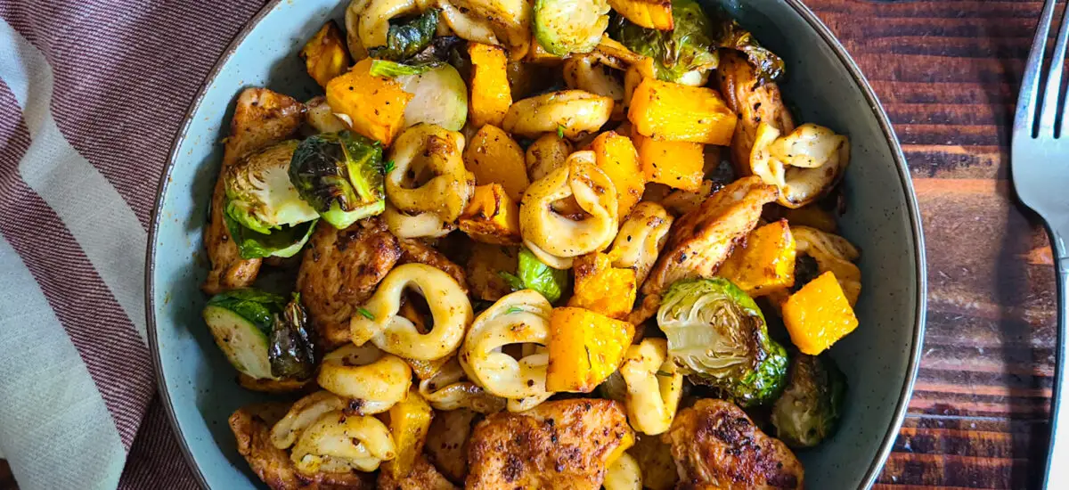 Chicken and Tortellini with Autumn Roasted Vegetables